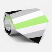 Agender Flag Striped Pride Stropdas (Opgerold)