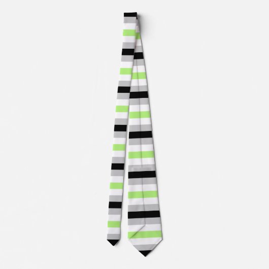 Agender Flag Striped Pride Stropdas (Achterkant)
