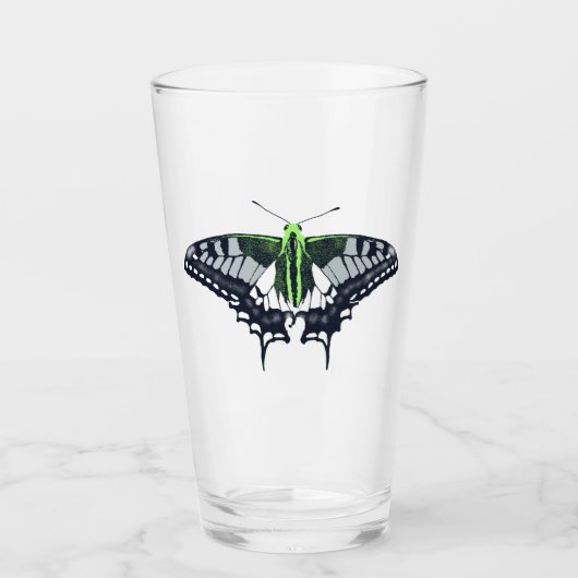 Agender Flag Swallowtail Butterfly Glas (Voorkant)