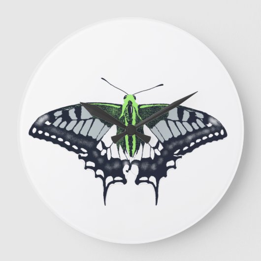 Agender Flag Swallowtail Butterfly Grote Klok (Voorkant)