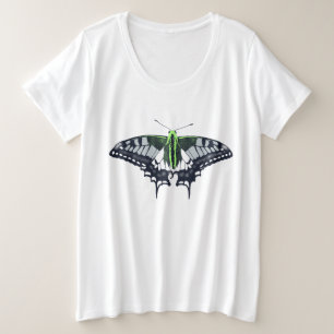 Agender Flag Swallowtail Butterfly Grote Maat T-shirt