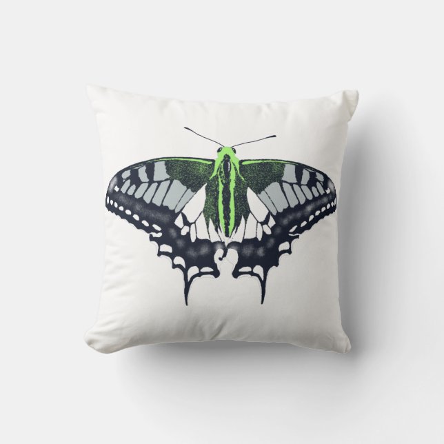 Agender Flag Swallowtail Butterfly Kussen (Voorkant)