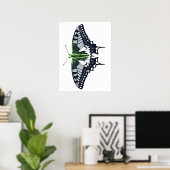 Agender Flag Swallowtail Butterfly Poster (Thuiskantoor)