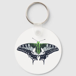 Agender Flag Swallowtail Butterfly Sleutelhanger