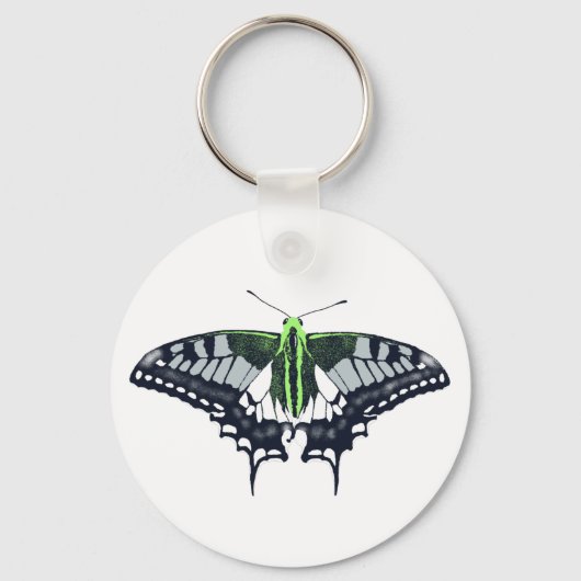 Agender Flag Swallowtail Butterfly Sleutelhanger (Voorkant)