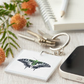 Agender Flag Swallowtail Butterfly Sleutelhanger (Voorkant Rechts)