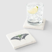 Agender Flag Swallowtail Butterfly Stenen Onderzetter (Zijkant)