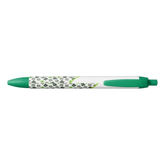 AGENDER FLORAL PATROON LGBTQ CUSTOM MONOGRAM ZWARTE INKT PEN (Achterkant)