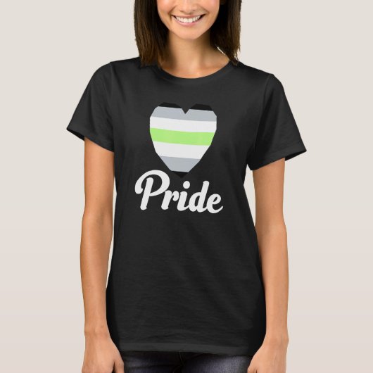 Agender Gay Pride Rainbow Word 2 T-shirt (Voorkant)
