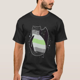 Agender Kattenvlag Non-binair Trans LGBT Yin Yang T-shirt