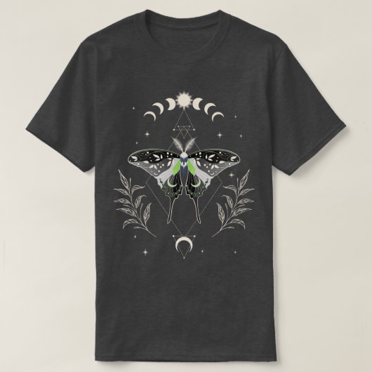 Agender Luna Moth Celestial LGBT Pride Vlag 1 T-shirt (Design voorkant)