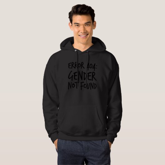 Agender Non Binary Pride Error 404 Gender Not Foun Hoodie (Voorkant volledig)