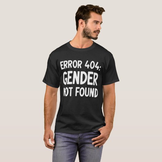 Agender Non Binary Pride Error 404 Gender Not Foun T-shirt (Voorkant volledig)