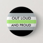 Agender OUT LOUD EN PROUD Button (Voorkant)