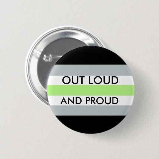 Agender OUT LOUD EN PROUD Button (Voorkant /achterkant)