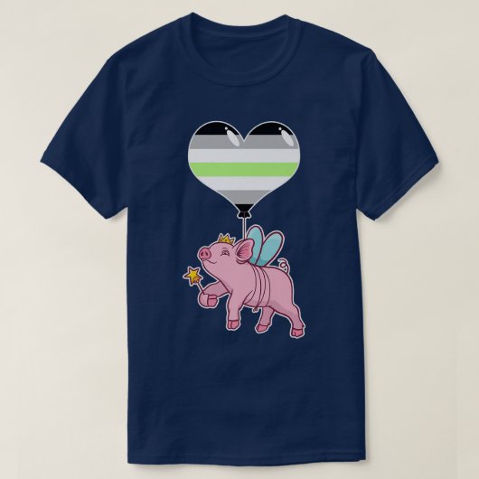 Agender Pig FairyNonbinary Gender T-shirt (Design voorkant)