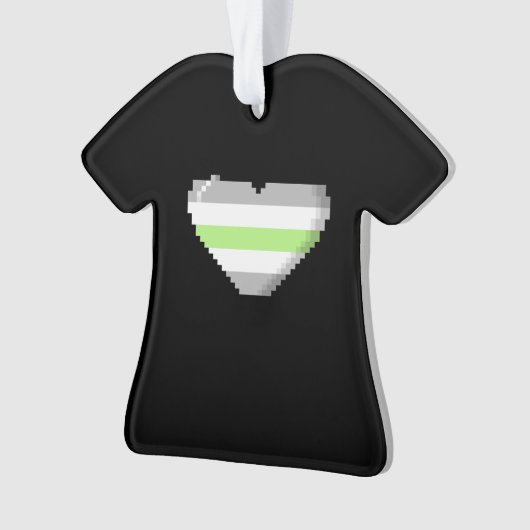 Agender Pride 8-bits Pixel Heart Ornament (voorkant)