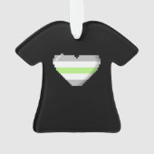Agender Pride 8-bits Pixel Heart Ornament (achterkant)