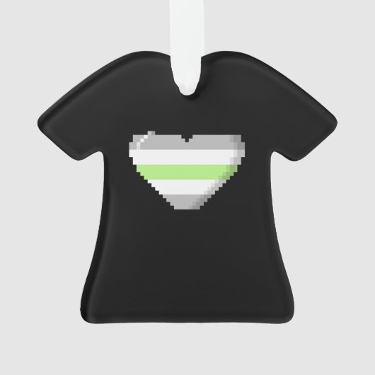 Agender Pride 8-bits Pixel Heart Ornament (achterkant)