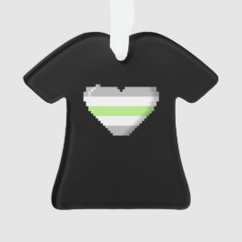Agender Pride 8-bits Pixel Heart Ornament