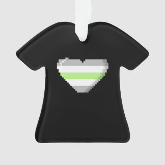 Agender Pride 8-bits Pixel Heart Ornament