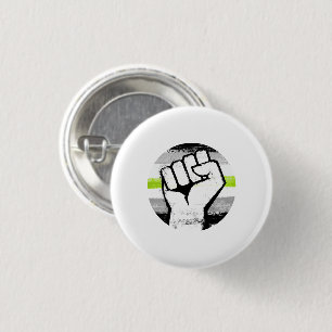 Agender Pride Fist Circle Print Ronde Button 3,2 Cm