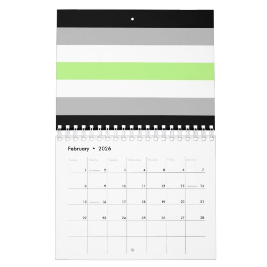 Agender Pride Flag Kalender (Feb 2026)