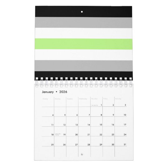 Agender Pride Flag Kalender (Jan 2026)