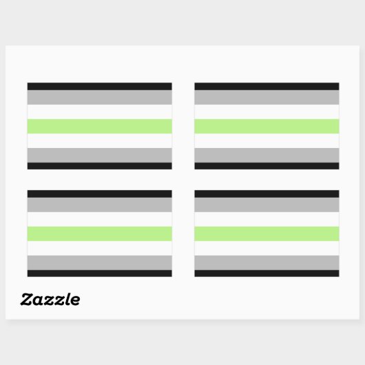 Agender Pride Flag Rechthoekige Sticker (Vel)