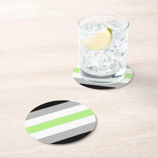 Agender Pride Flag Ronde Kartonnen Onderzetter (Insitu)