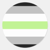 Agender Pride Flag Ronde Sticker (Voorkant)