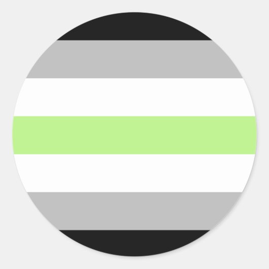 Agender Pride Flag Ronde Sticker (Voorkant)