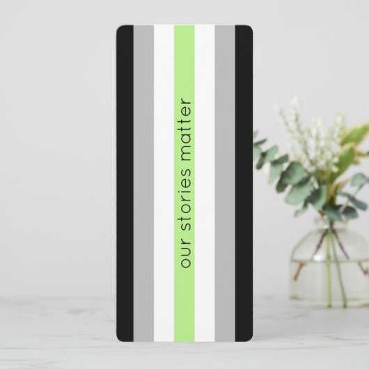 Agender Pride Flag Stripes LGBT-Bladwijzer (Staand voorkant)