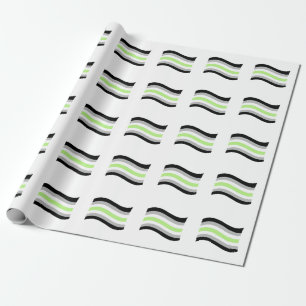 Agender Pride Golvende Vlag Cadeaupapier