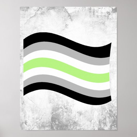 Agender Pride Golvende Vlag Poster (Voorkant)