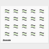 Agender Pride Golvende Vlag Ronde Sticker (Vel)