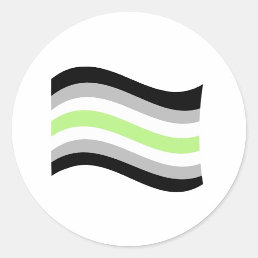 Agender Pride Golvende Vlag Ronde Sticker (Voorkant)