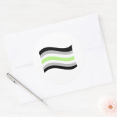 Agender Pride Golvende Vlag Ronde Sticker (Envelop)