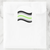 Agender Pride Golvende Vlag Ronde Sticker (Tas)