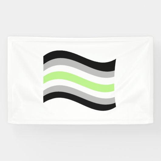 Agender Pride Golvende Vlag Spandoek (Horizontaal)