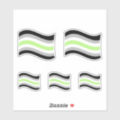 Agender Pride Golvende Vlag Sticker (Vel)