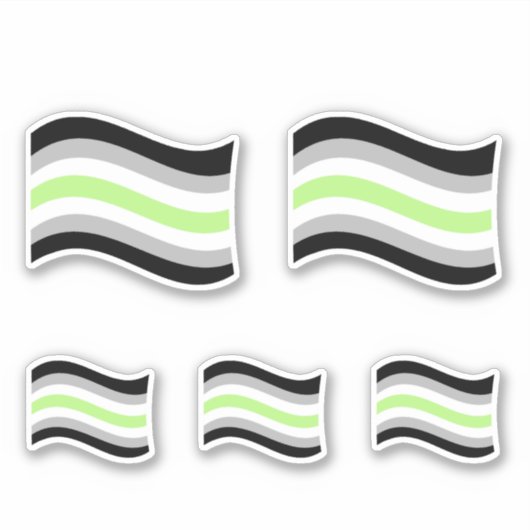 Agender Pride Golvende Vlag Sticker (Voorkant)