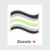 Agender Pride Golvende Vlag Sticker (Vel)