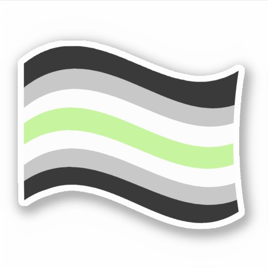 Agender Pride Golvende Vlag Sticker (Voorkant)
