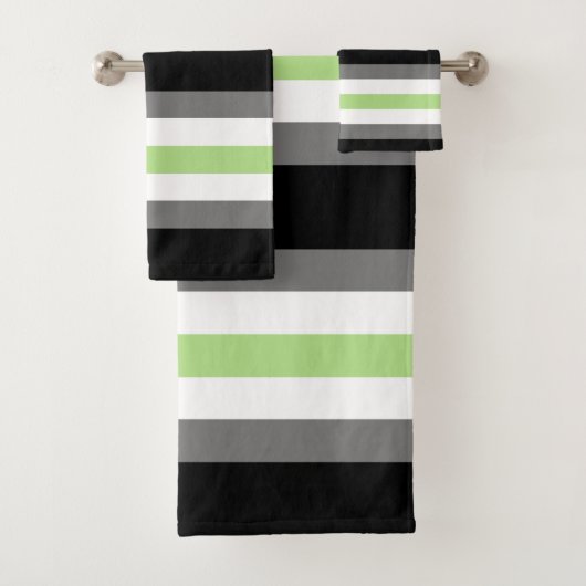 Agender Pride, LGBTQ Pride, Black Grey en Green Bad Handdoek (Insitu)