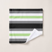Agender Pride, LGBTQ Pride, Black Grey en Green Bad Handdoek (Wasdoekje)