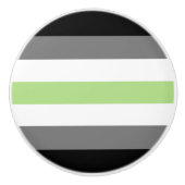 Agender Pride, LGBTQ Pride, Black Grey en Green Keramische Knop (Voorkant)
