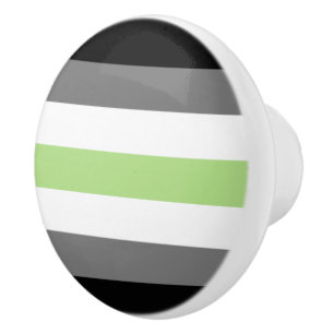 Agender Pride, LGBTQ Pride, Black Grey en Green Keramische Knop