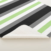 Agender Pride, LGBTQ Pride, Black Grey en Green Sherpa Deken (3/4)