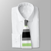 Agender Pride, LGBTQ Pride, Black Grey en Green Stropdas (Gebonden)